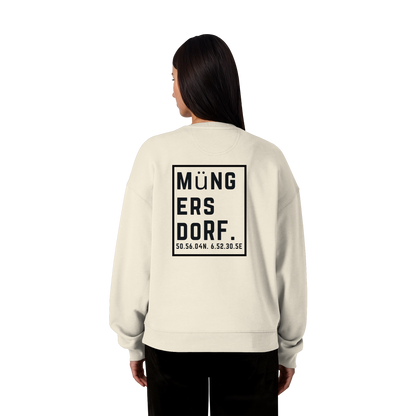 Müngersdorf Koordinaten (großer Druck auf dem Rücken) - Organic Oversize Sweatshirt