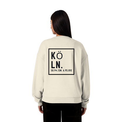 Köln Koordinaten (großer Druck auf dem Rücken) - Organic Oversize Sweatshirt