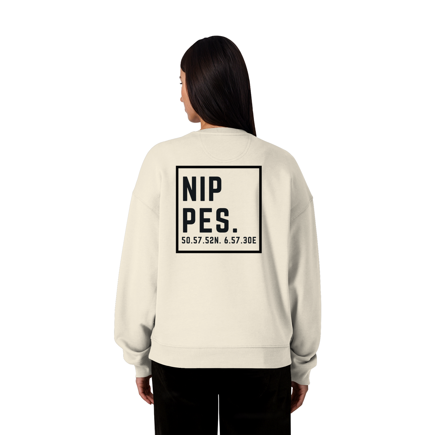 Nippes Koordinaten (großer Druck auf dem Rücken) - Organic Oversize Sweatshirt