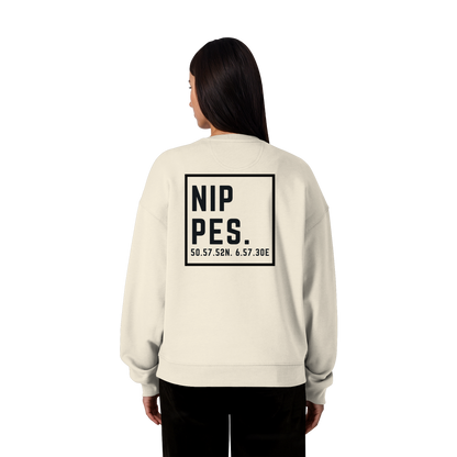 Nippes Koordinaten (großer Druck auf dem Rücken) - Organic Oversize Sweatshirt