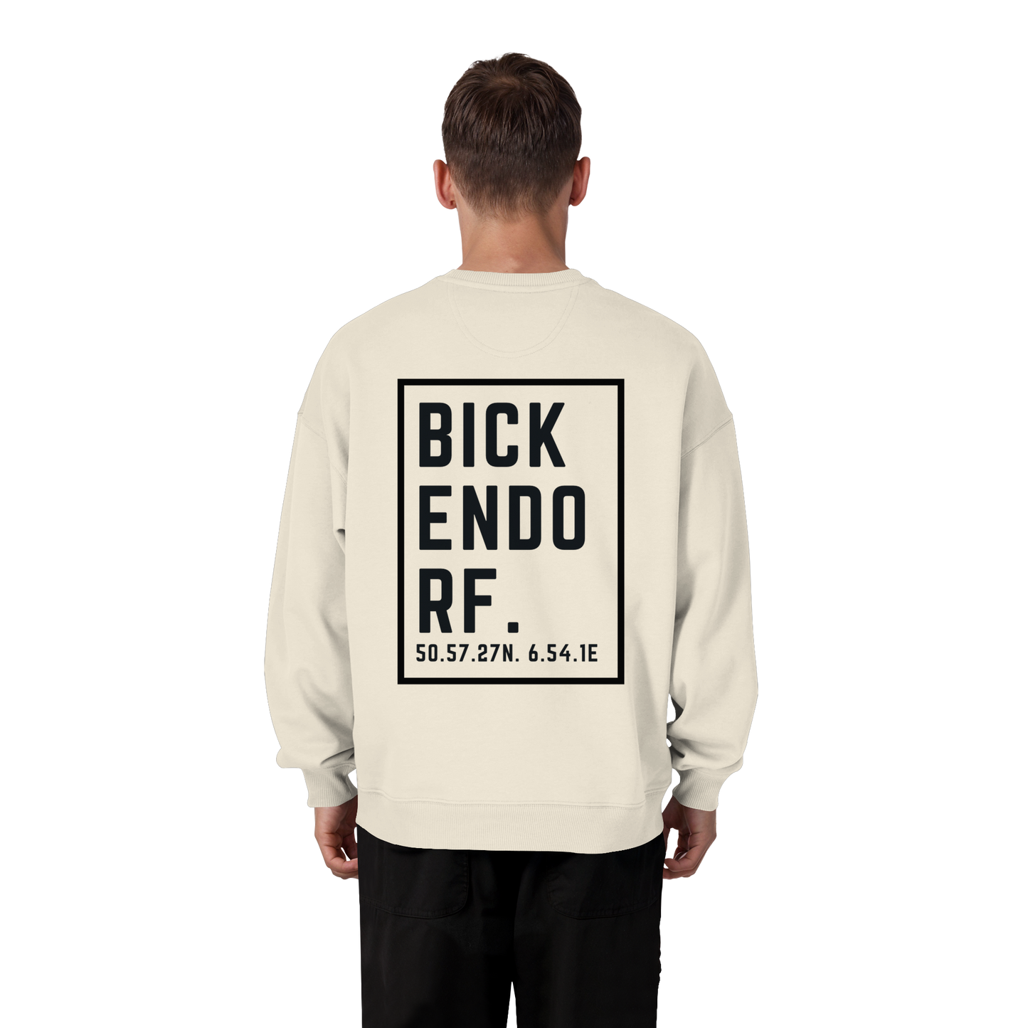 Bickendorf Koordinaten (großer Druck auf dem Rücken) - Organic Oversize Sweatshirt