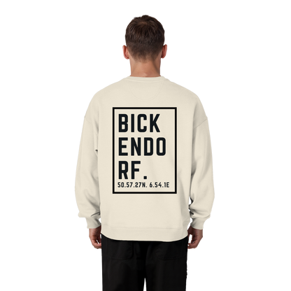 Bickendorf Koordinaten (großer Druck auf dem Rücken) - Organic Oversize Sweatshirt