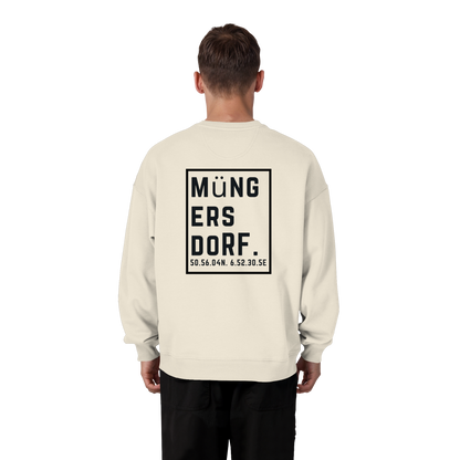 Müngersdorf Koordinaten (großer Druck auf dem Rücken) - Organic Oversize Sweatshirt