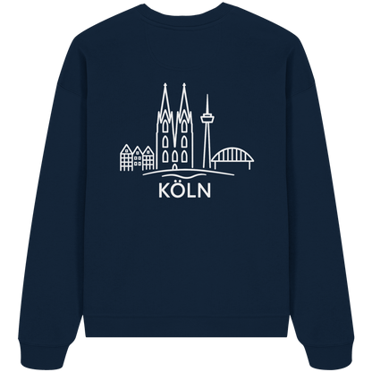 Köln Skyline (großer Druck auf dem Rücken) - Organic Oversize Sweatshirt