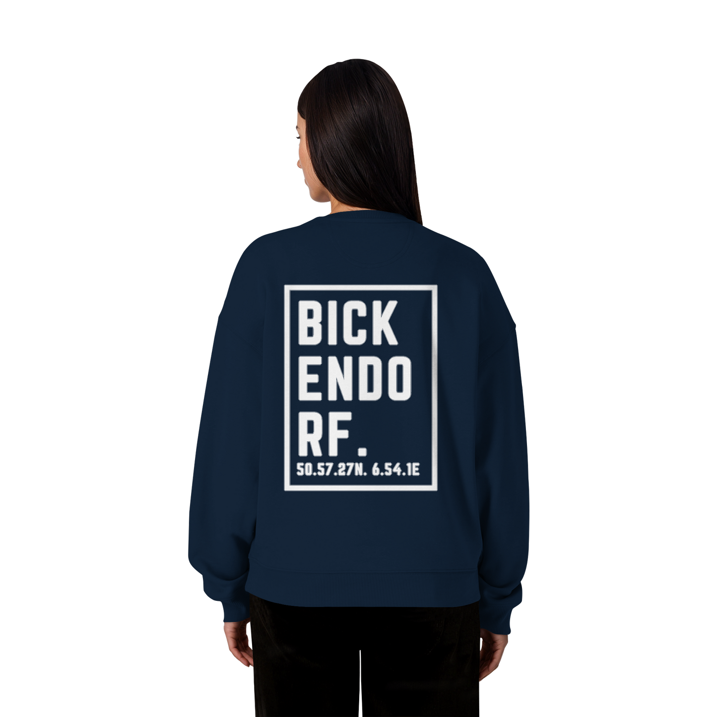 Bickendorf Koordinaten (großer Druck auf dem Rücken) - Organic Oversize Sweatshirt