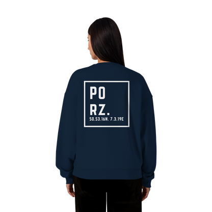 Porz Koordinaten (großer Druck Rücken) - Organic Oversize Sweatshirt