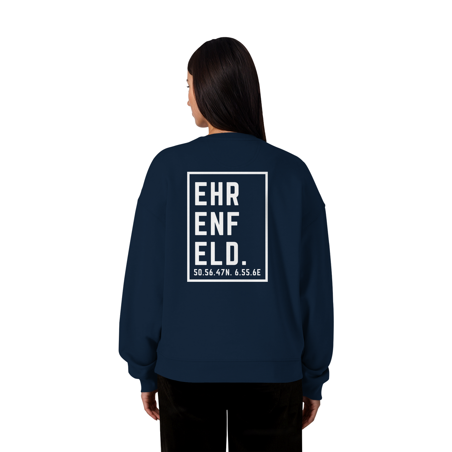 Ehrenfeld Koordinaten (großer Druck auf dem Rücken) - Organic Oversize Sweatshirt