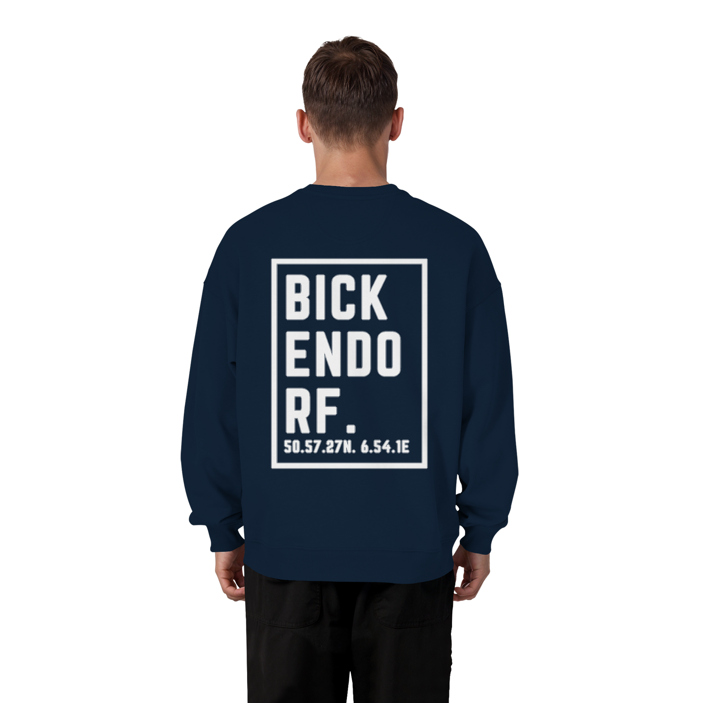 Bickendorf Koordinaten (großer Druck auf dem Rücken) - Organic Oversize Sweatshirt