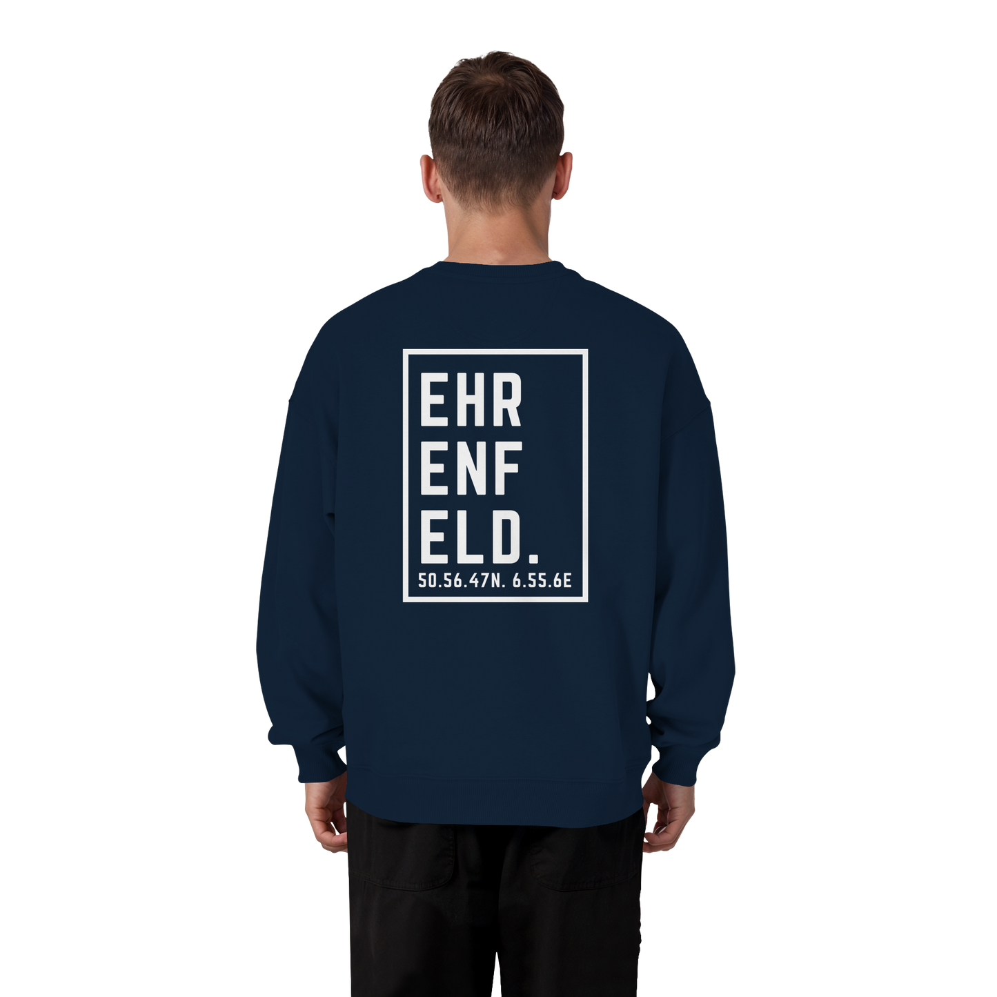 Ehrenfeld Koordinaten (großer Druck auf dem Rücken) - Organic Oversize Sweatshirt