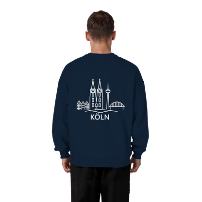 Köln Skyline (großer Druck auf dem Rücken) - Organic Oversize Sweatshirt