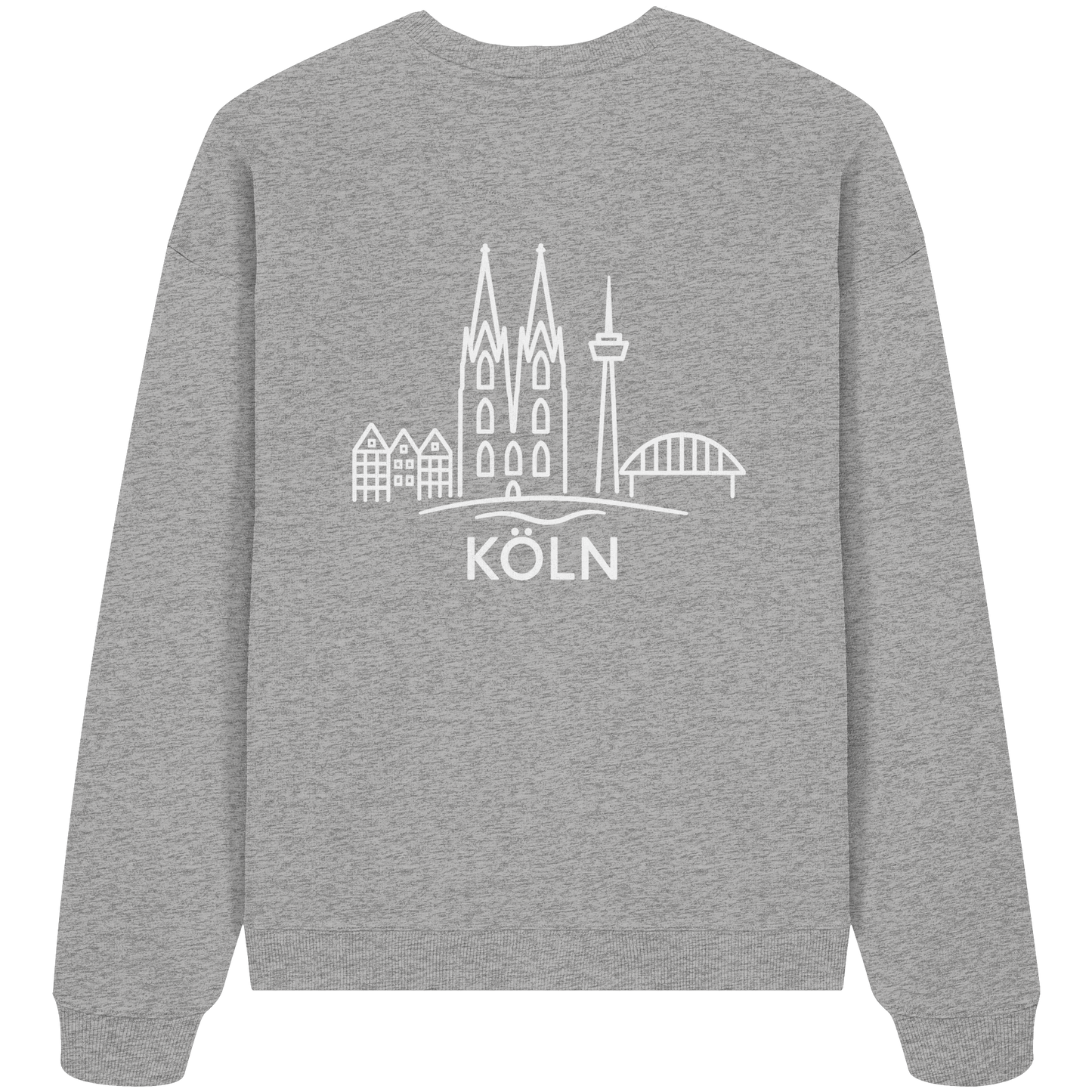 Köln Skyline (großer Druck auf dem Rücken) - Organic Oversize Sweatshirt