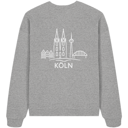 Köln Skyline (großer Druck auf dem Rücken) - Organic Oversize Sweatshirt