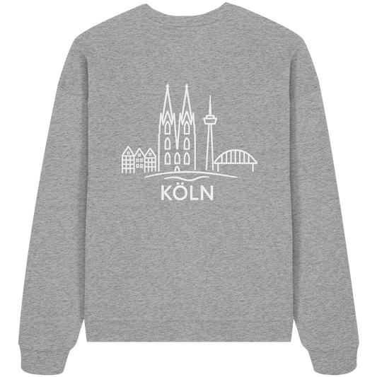 Köln Skyline (großer Druck auf dem Rücken) - Organic Oversize Sweatshirt
