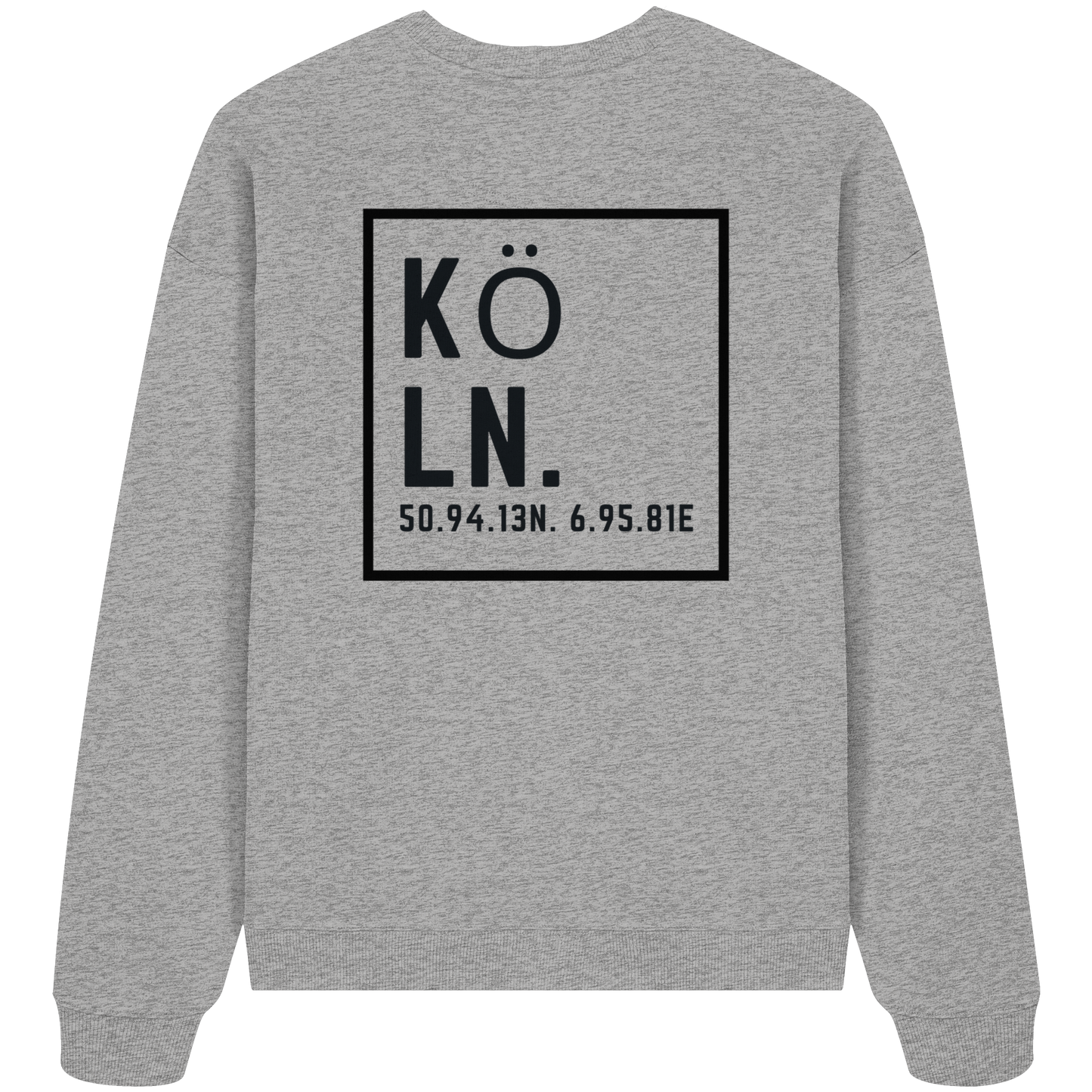 Köln Koordinaten (großer Druck auf dem Rücken) - Organic Oversize Sweatshirt