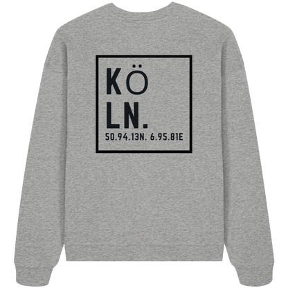 Köln Koordinaten (großer Druck auf dem Rücken) - Organic Oversize Sweatshirt