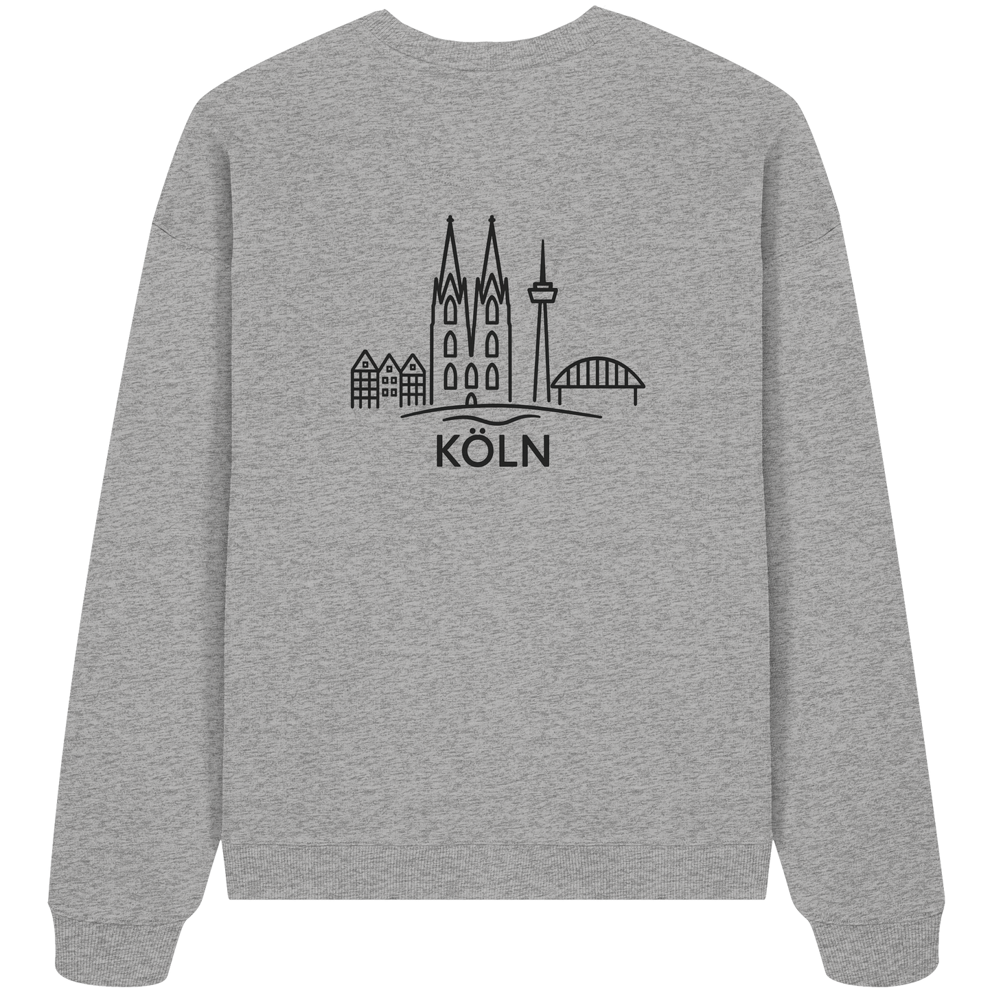 Köln Skyline (großer Druck auf dem Rücken) - Organic Oversize Sweatshirt