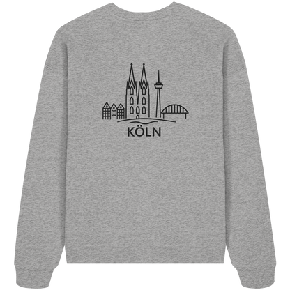Köln Skyline (großer Druck auf dem Rücken) - Organic Oversize Sweatshirt