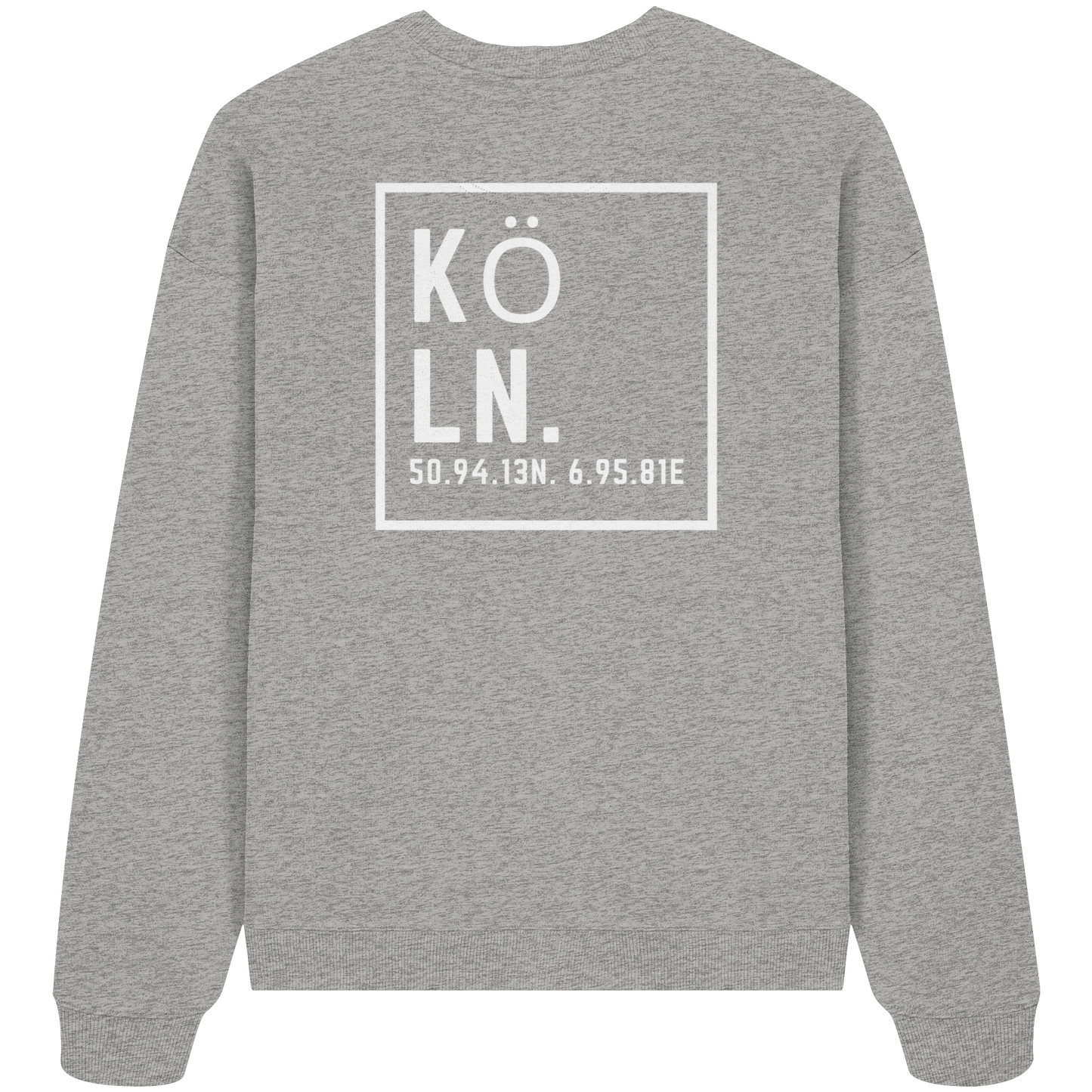 Köln Koordinaten (großer Druck auf dem Rücken) - Organic Oversize Sweatshirt