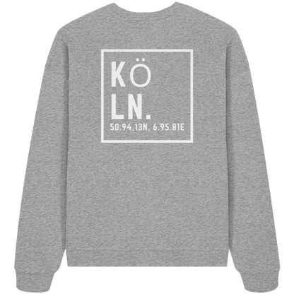 Köln Koordinaten (großer Druck auf dem Rücken) - Organic Oversize Sweatshirt