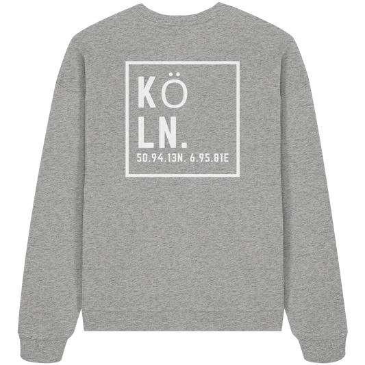 Köln Koordinaten (großer Druck auf dem Rücken) - Organic Oversize Sweatshirt