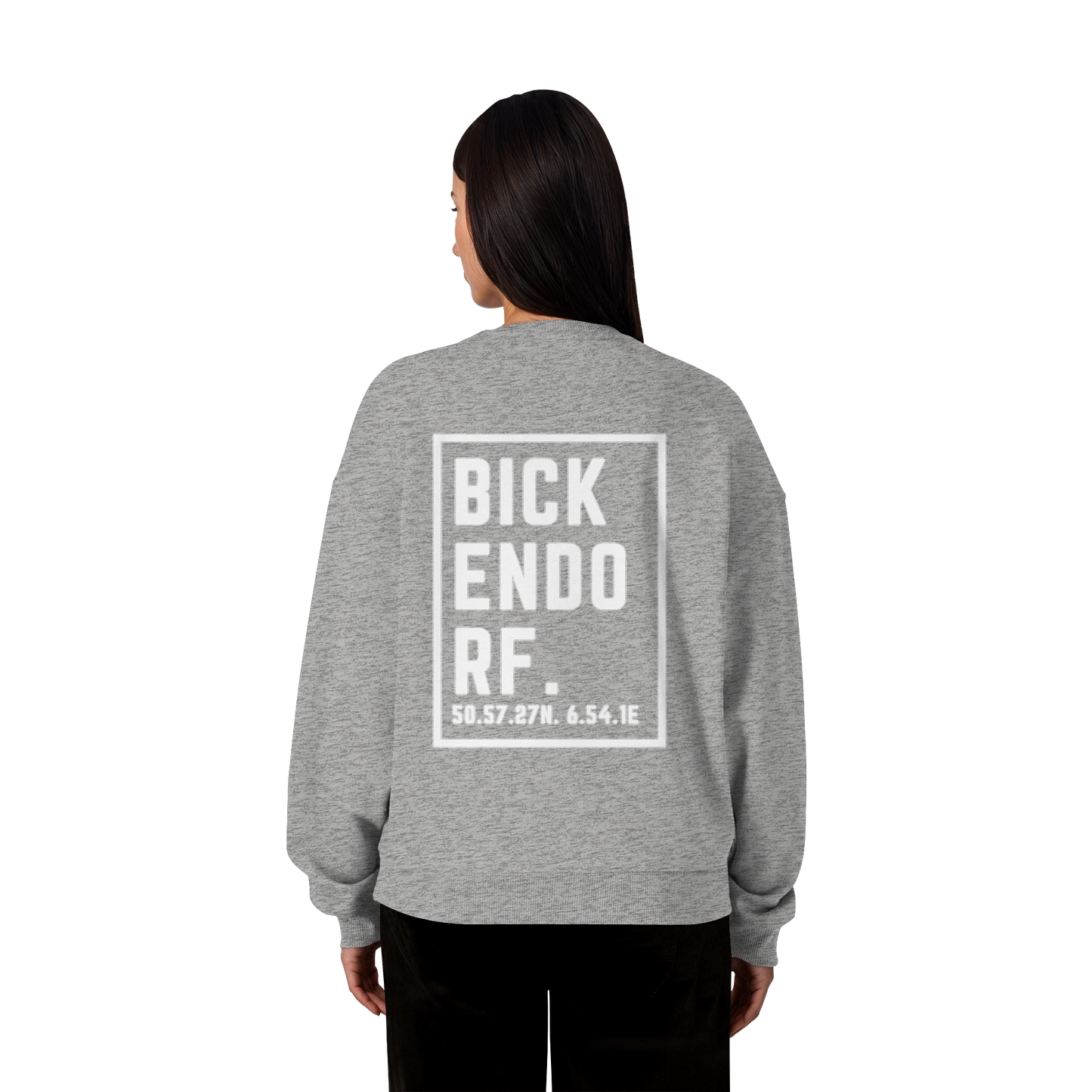 Bickendorf Koordinaten (großer Druck auf dem Rücken) - Organic Oversize Sweatshirt