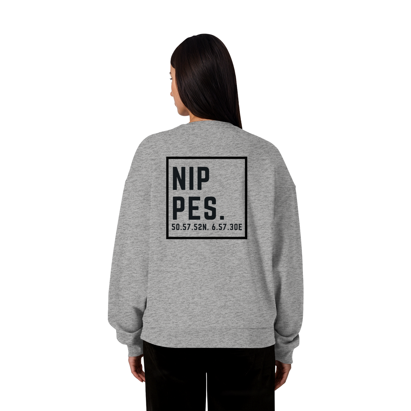 Nippes Koordinaten (großer Druck auf dem Rücken) - Organic Oversize Sweatshirt