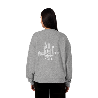 Köln Skyline (großer Druck auf dem Rücken) - Organic Oversize Sweatshirt