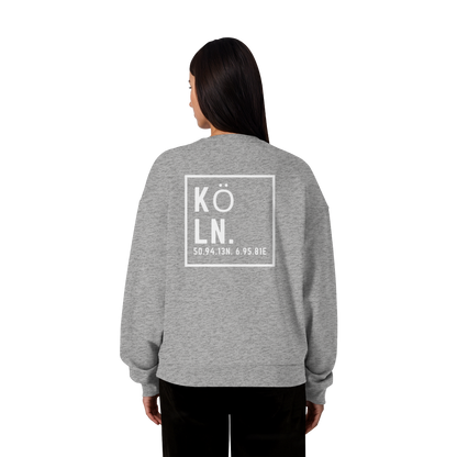 Köln Koordinaten (großer Druck auf dem Rücken) - Organic Oversize Sweatshirt