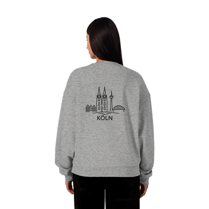 Köln Skyline (großer Druck auf dem Rücken) - Organic Oversize Sweatshirt