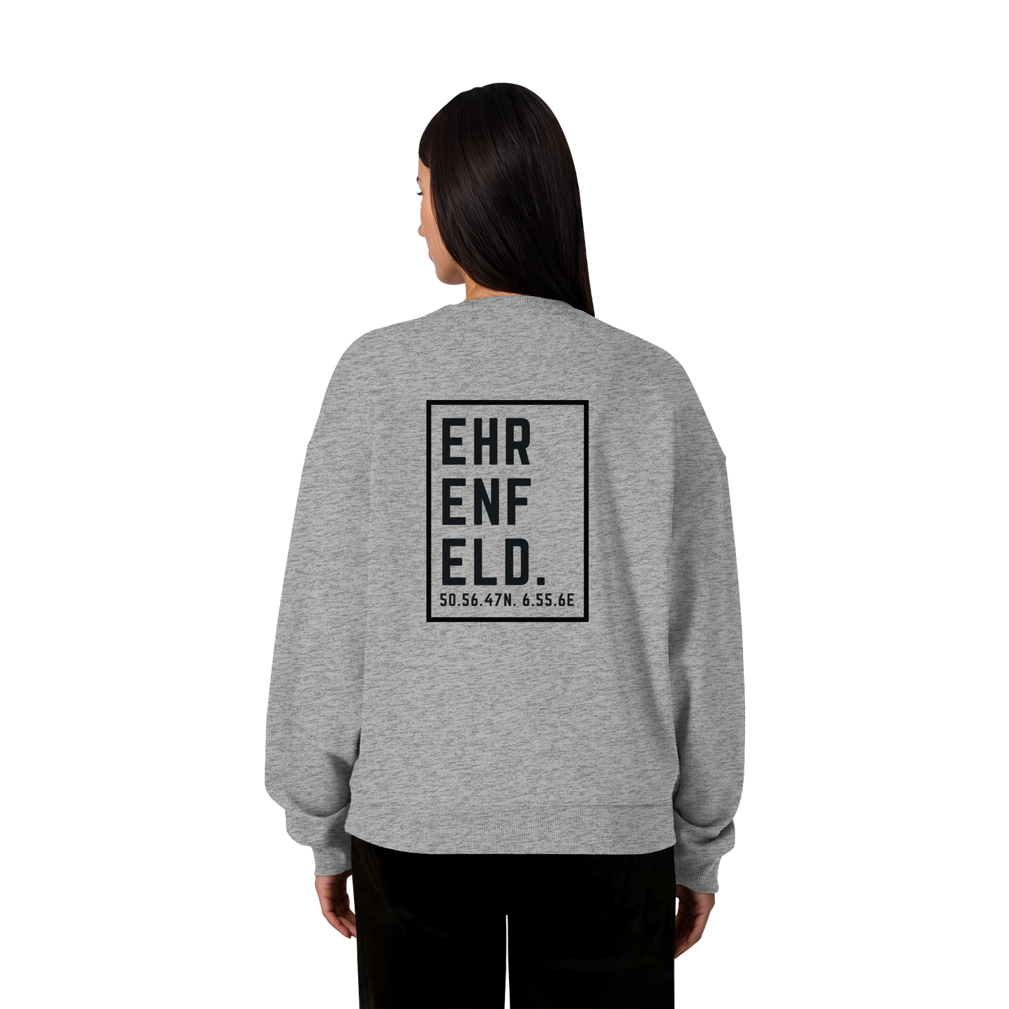 Ehrenfeld Koordinaten (großer Druck auf dem Rücken) - Organic Oversize Sweatshirt