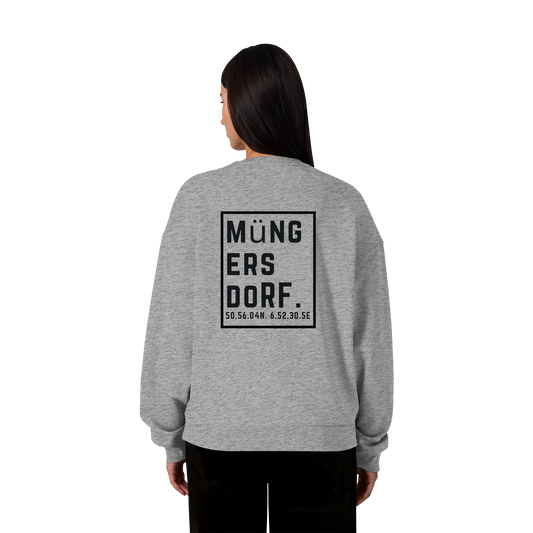 Müngersdorf Koordinaten (großer Druck auf dem Rücken) - Organic Oversize Sweatshirt
