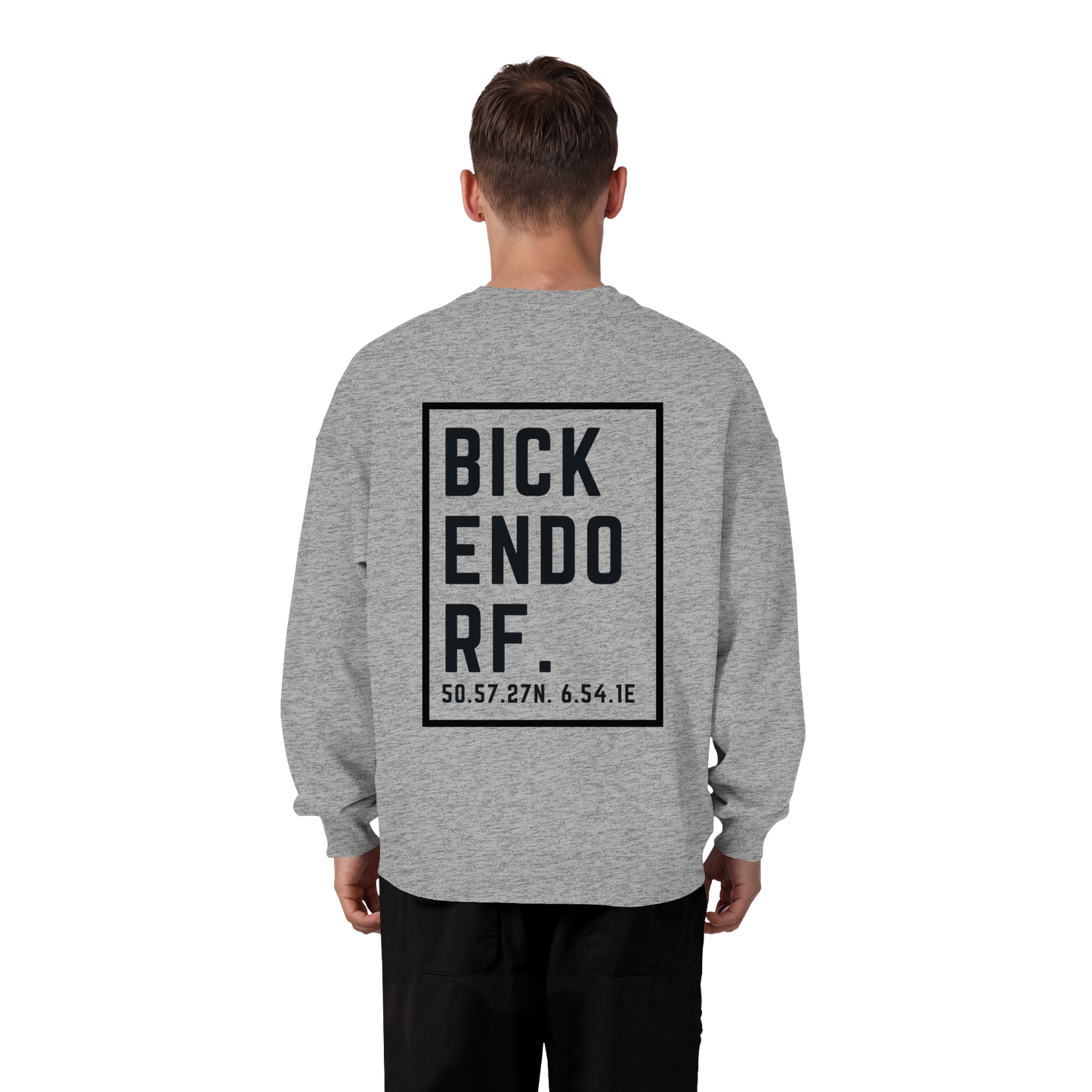 Bickendorf Koordinaten (großer Druck auf dem Rücken) - Organic Oversize Sweatshirt