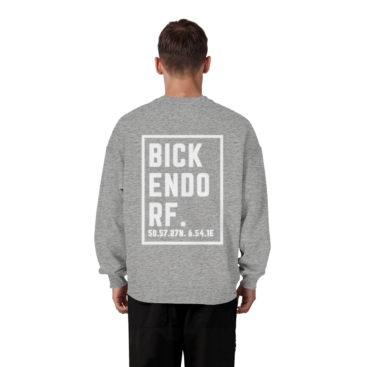 Bickendorf Koordinaten (großer Druck auf dem Rücken) - Organic Oversize Sweatshirt