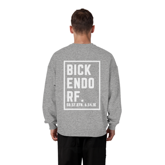 Bickendorf Koordinaten (großer Druck auf dem Rücken) - Organic Oversize Sweatshirt