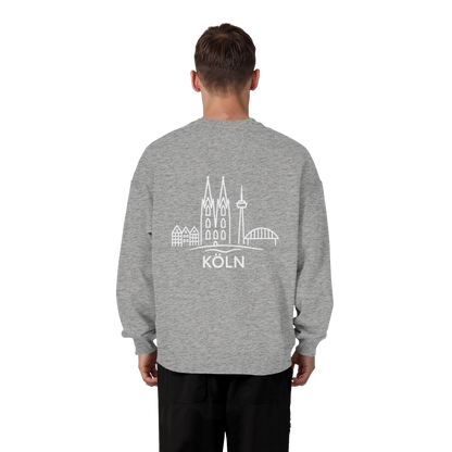 Köln Skyline (großer Druck auf dem Rücken) - Organic Oversize Sweatshirt