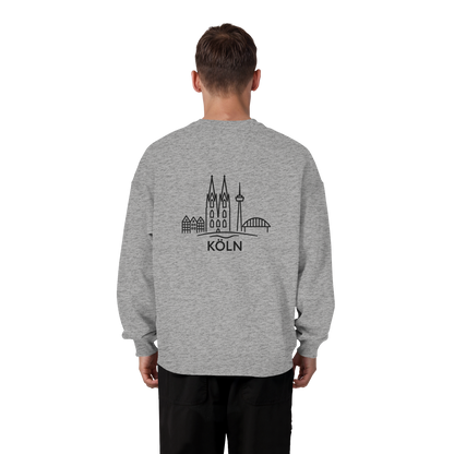 Köln Skyline (großer Druck auf dem Rücken) - Organic Oversize Sweatshirt
