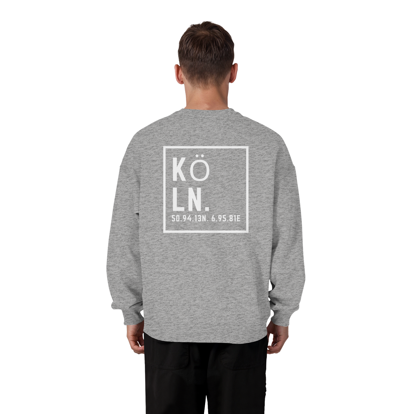 Köln Koordinaten (großer Druck auf dem Rücken) - Organic Oversize Sweatshirt