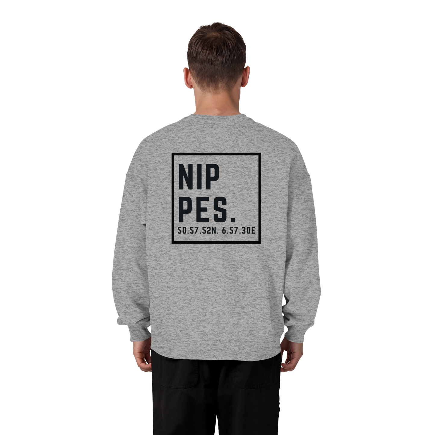 Nippes Koordinaten (großer Druck auf dem Rücken) - Organic Oversize Sweatshirt