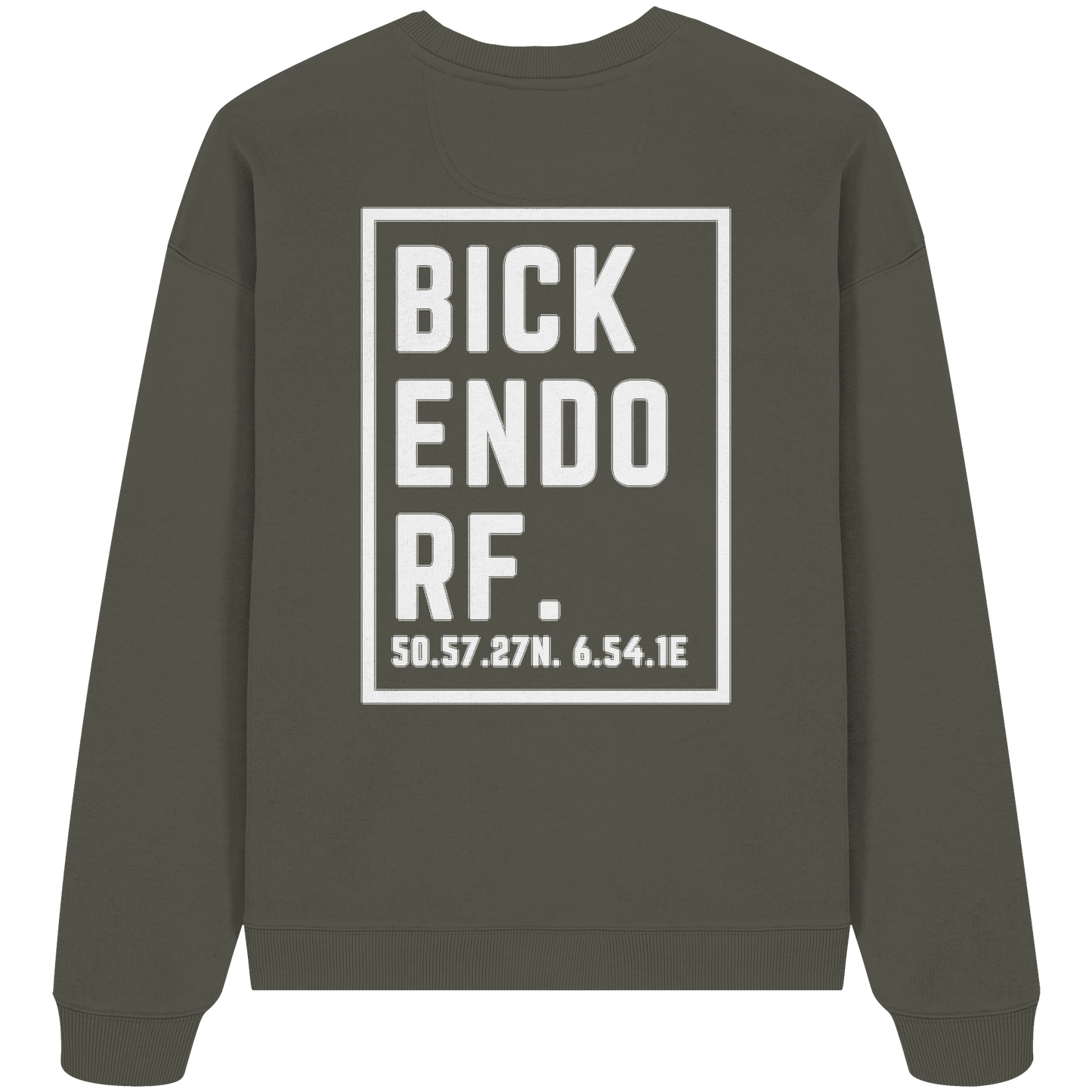 Bickendorf Koordinaten (großer Druck auf dem Rücken) - Organic Oversize Sweatshirt