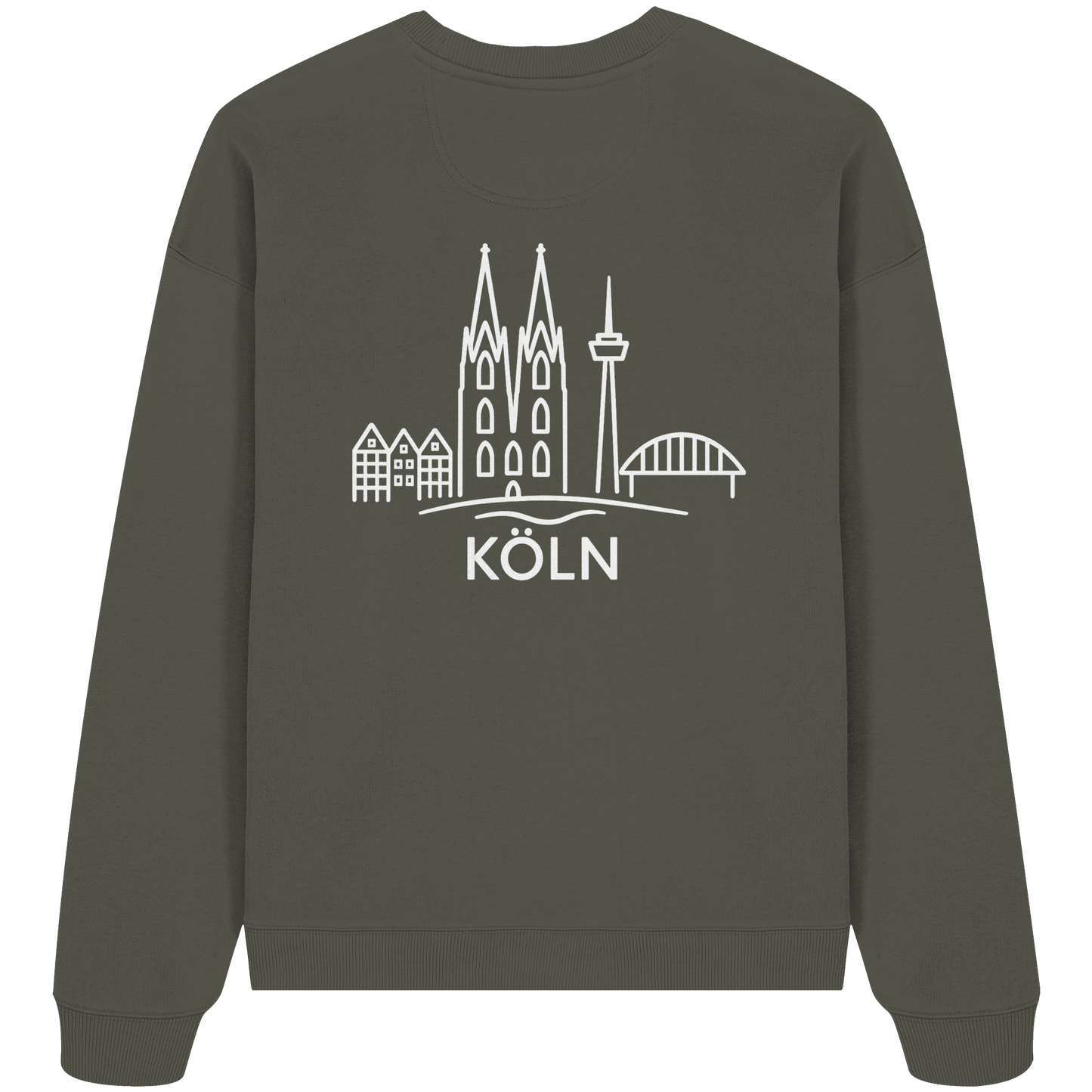 Köln Skyline (großer Druck auf dem Rücken) - Organic Oversize Sweatshirt