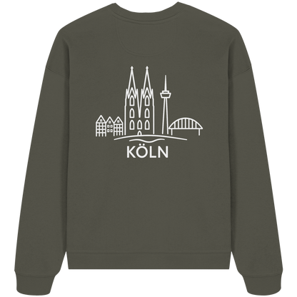 Köln Skyline (großer Druck auf dem Rücken) - Organic Oversize Sweatshirt