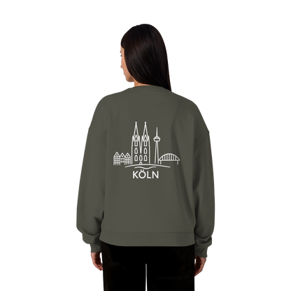 Köln Skyline (großer Druck auf dem Rücken) - Organic Oversize Sweatshirt