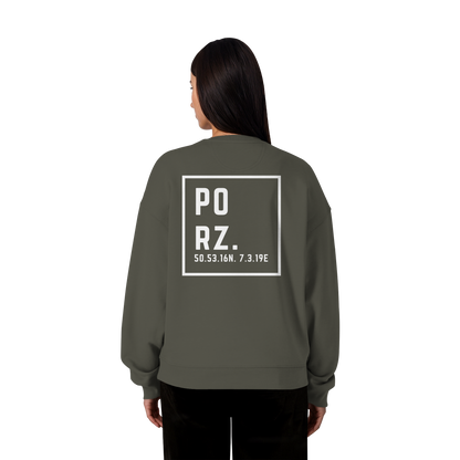 Porz Koordinaten (großer Druck Rücken) - Organic Oversize Sweatshirt