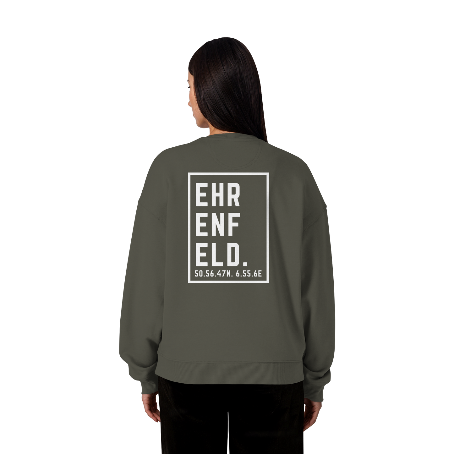 Ehrenfeld Koordinaten (großer Druck auf dem Rücken) - Organic Oversize Sweatshirt