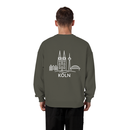 Köln Skyline (großer Druck auf dem Rücken) - Organic Oversize Sweatshirt