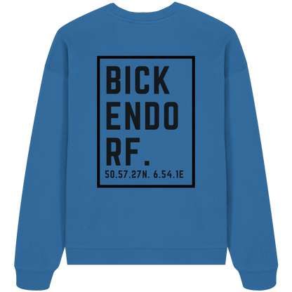 Bickendorf Koordinaten (großer Druck auf dem Rücken) - Organic Oversize Sweatshirt