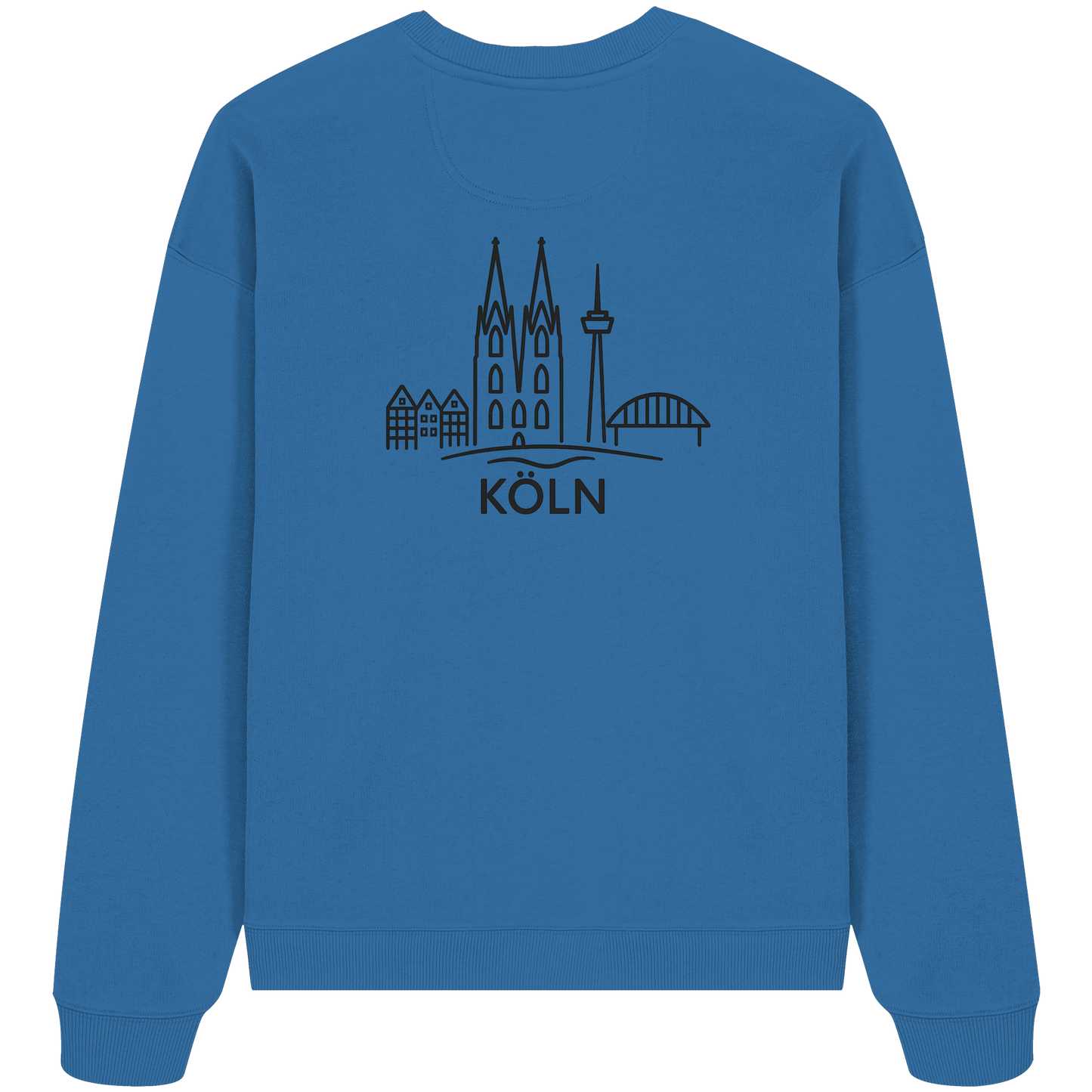 Köln Skyline (großer Druck auf dem Rücken) - Organic Oversize Sweatshirt