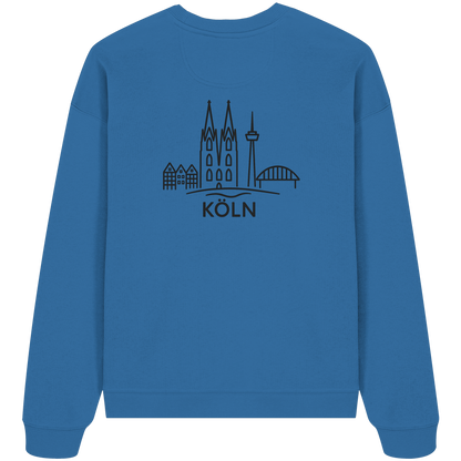 Köln Skyline (großer Druck auf dem Rücken) - Organic Oversize Sweatshirt
