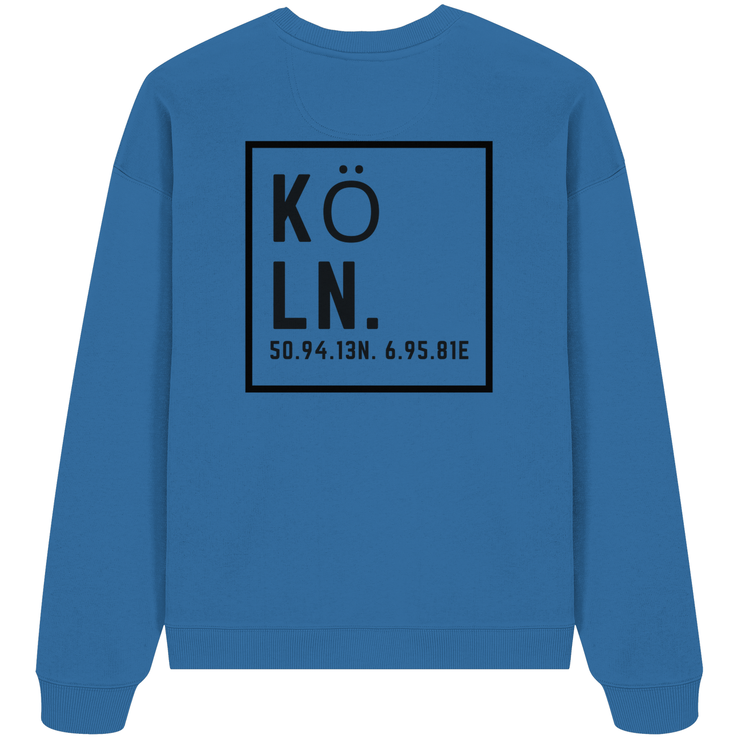 Köln Koordinaten (großer Druck auf dem Rücken) - Organic Oversize Sweatshirt