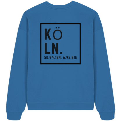 Köln Koordinaten (großer Druck auf dem Rücken) - Organic Oversize Sweatshirt